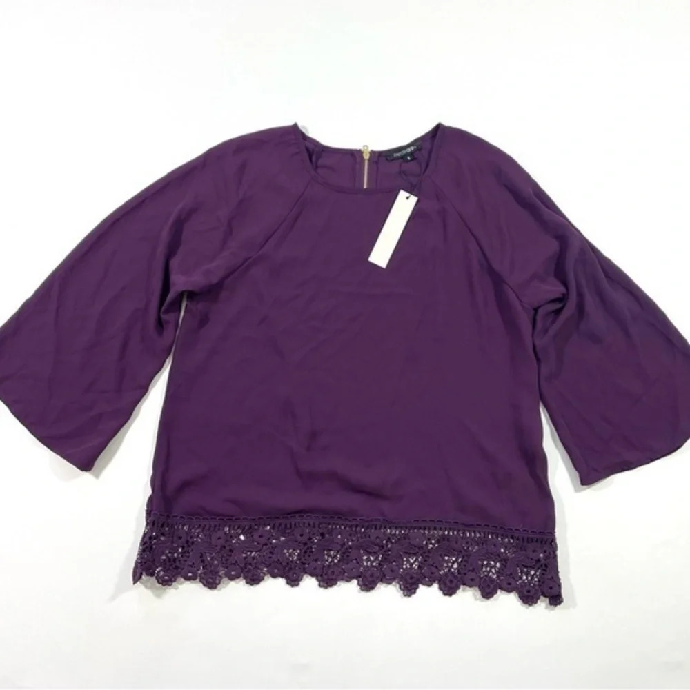 New Papermoon Stitch Fix Crochet Trim Top Purple